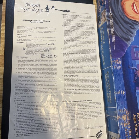 Vintage 1985 Murder She Wrote Board Game by Warren 99% Complete - Picture 5 of 16